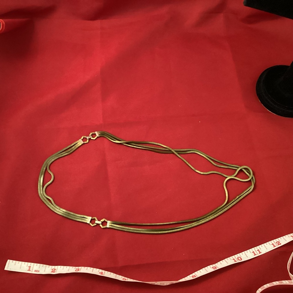 Chic three rows copper (?) necklace - Picture 6 of 7